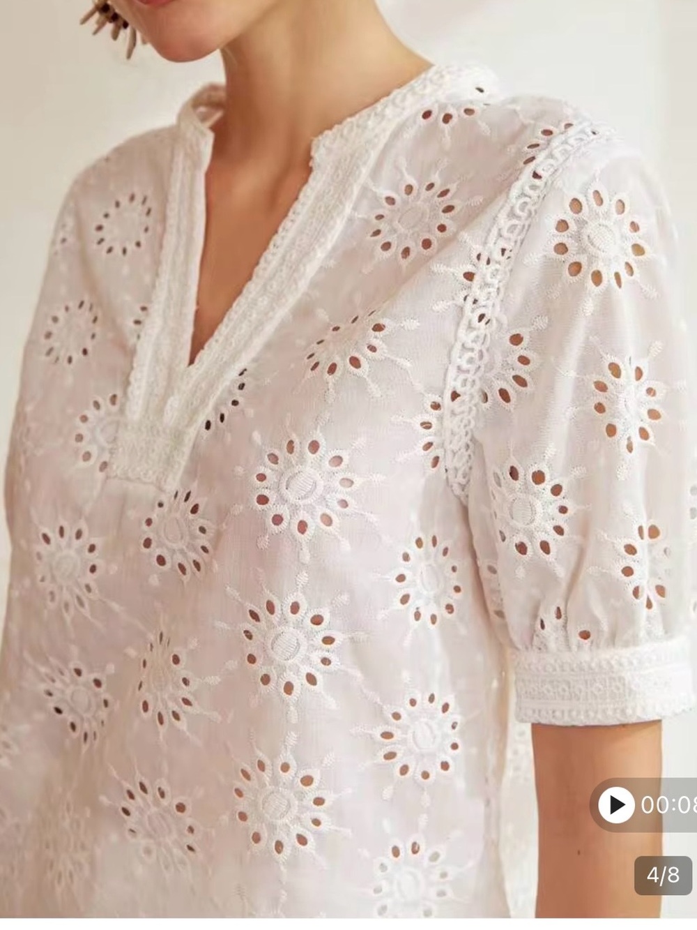 MOTF white eyelet blouse women’s medium